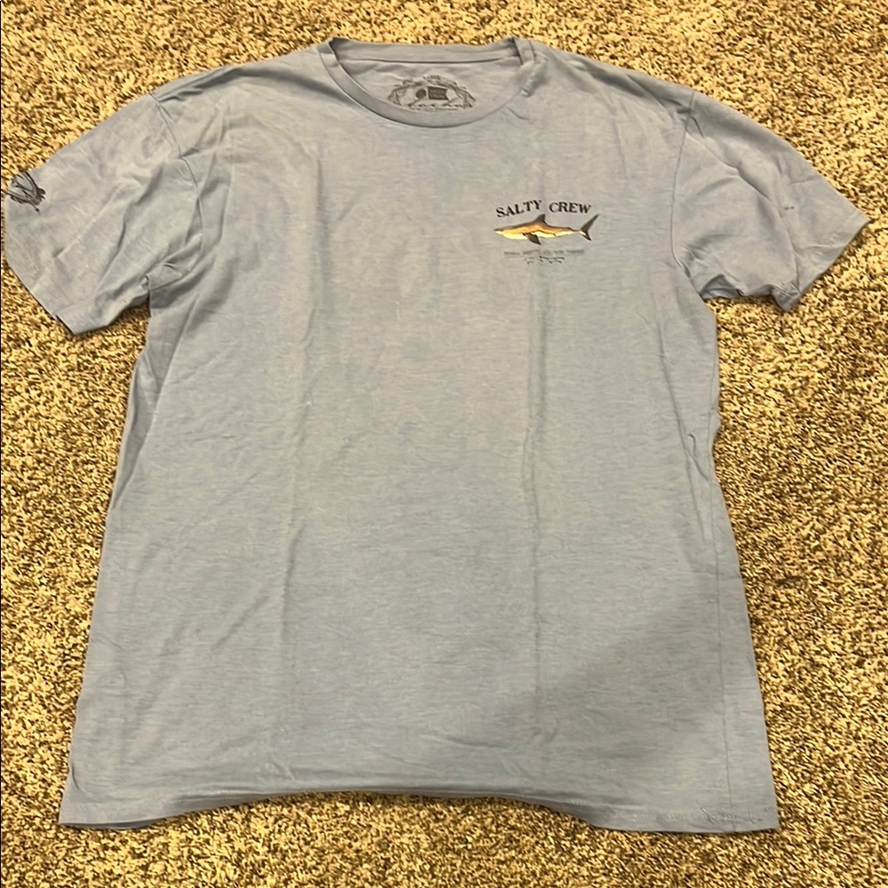 Vintage Salty Crew Men's Blue T-Shirt